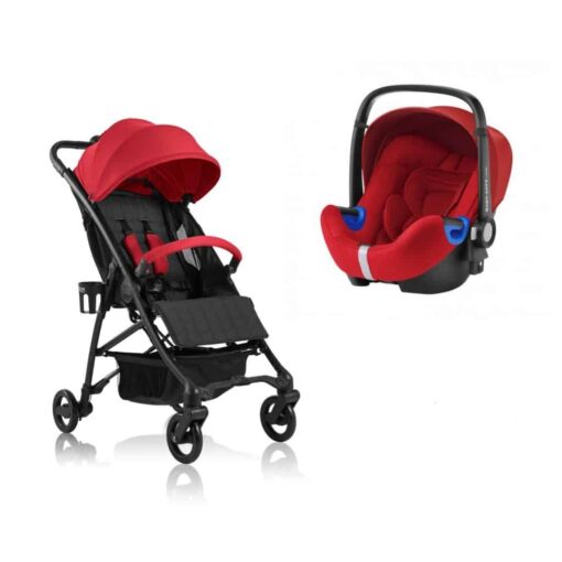 red and black travel system